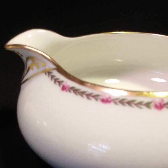 Haviland Limoges France Schleiger 985 Creamer n Sugar Pink Roses Gold Trim - Picture 12 of 14